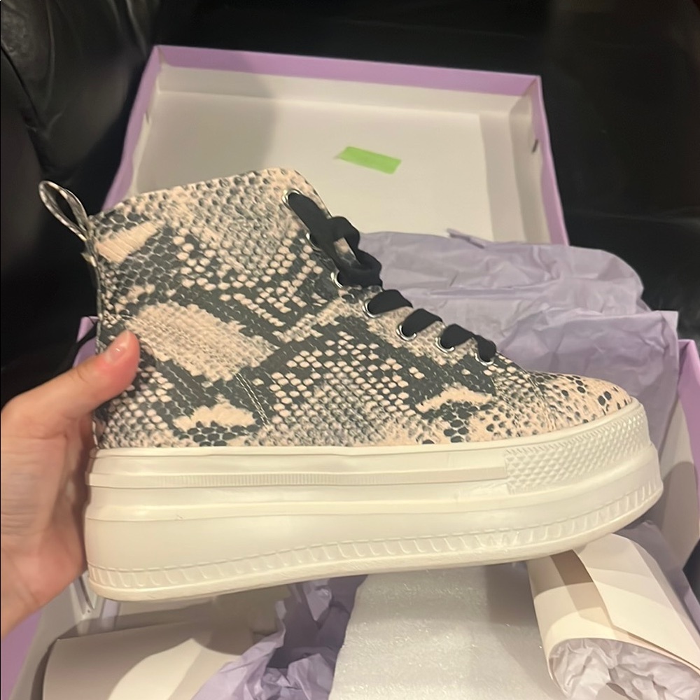 Madden Girl Platform Snakeskin Sneakers
